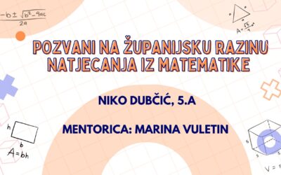 Pozvani na županijsku razinu Natjecanja iz matematike 