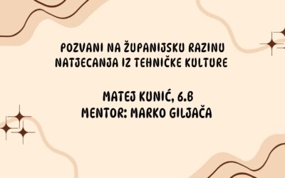 Pozvani na županijsku razinu Natjecanja iz tehničke kulture 